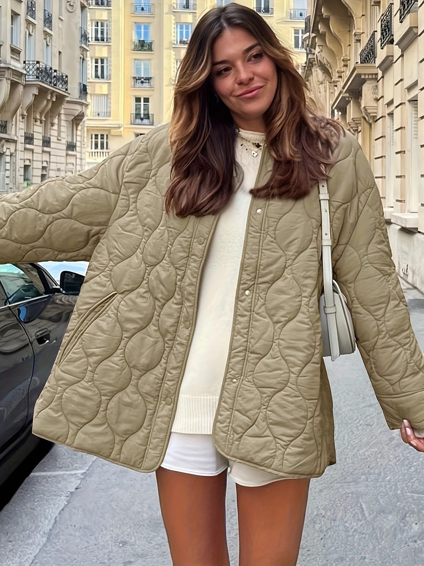Damen Steppjacke mit großen Taschen und Rundhalsausschnitt Berg-Feldt