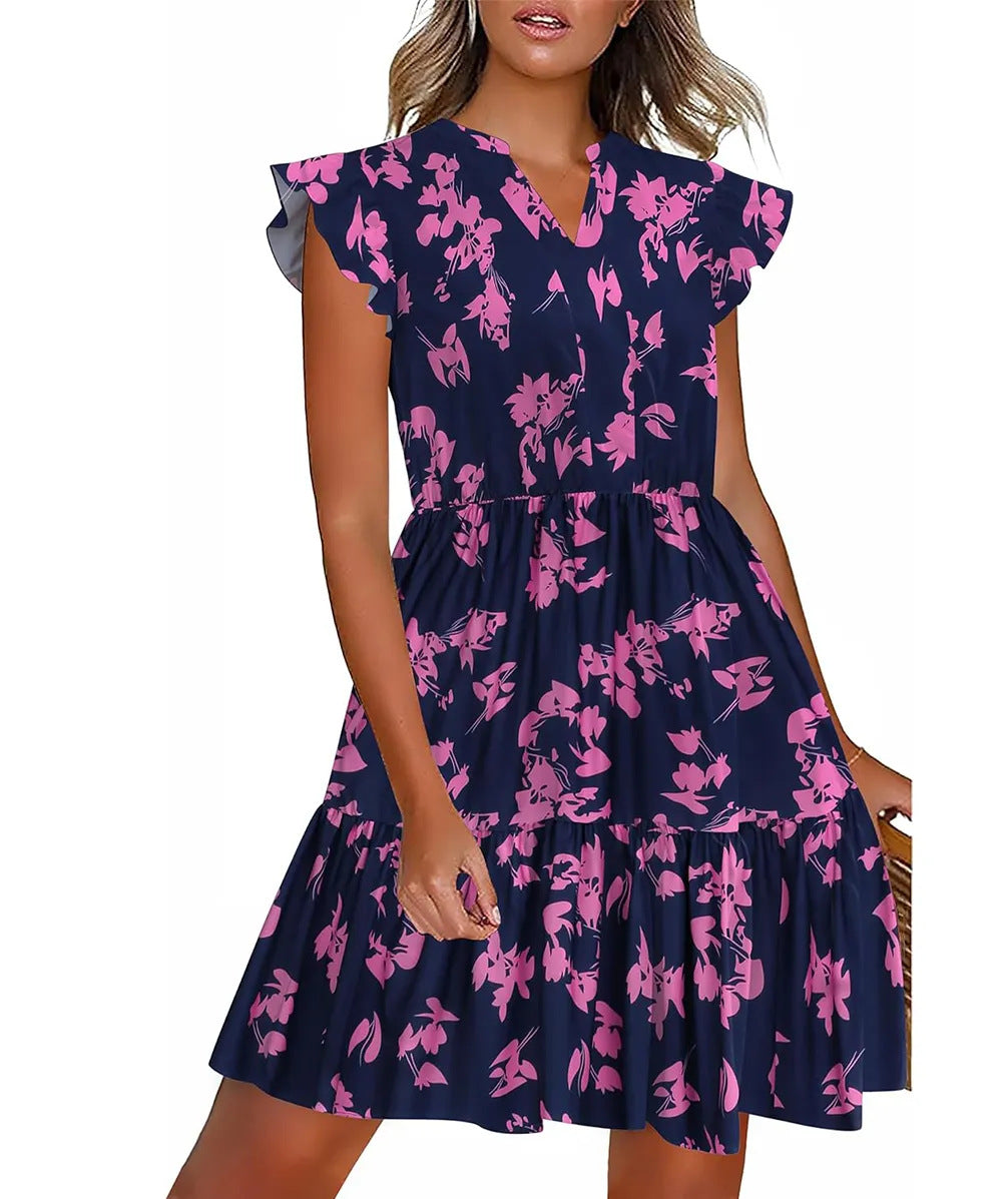 Robe fleurie à volants pour femme berg-feldt