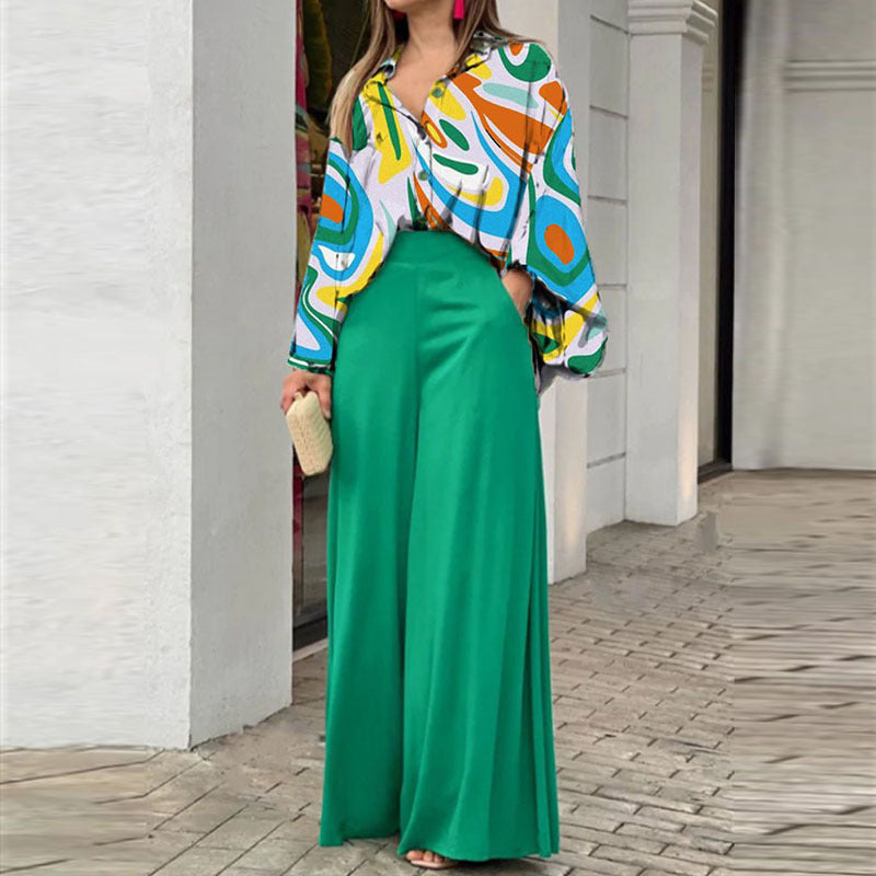 Pantalon d'été ample et élégant pour femme avec motif coloré de berg-feldt