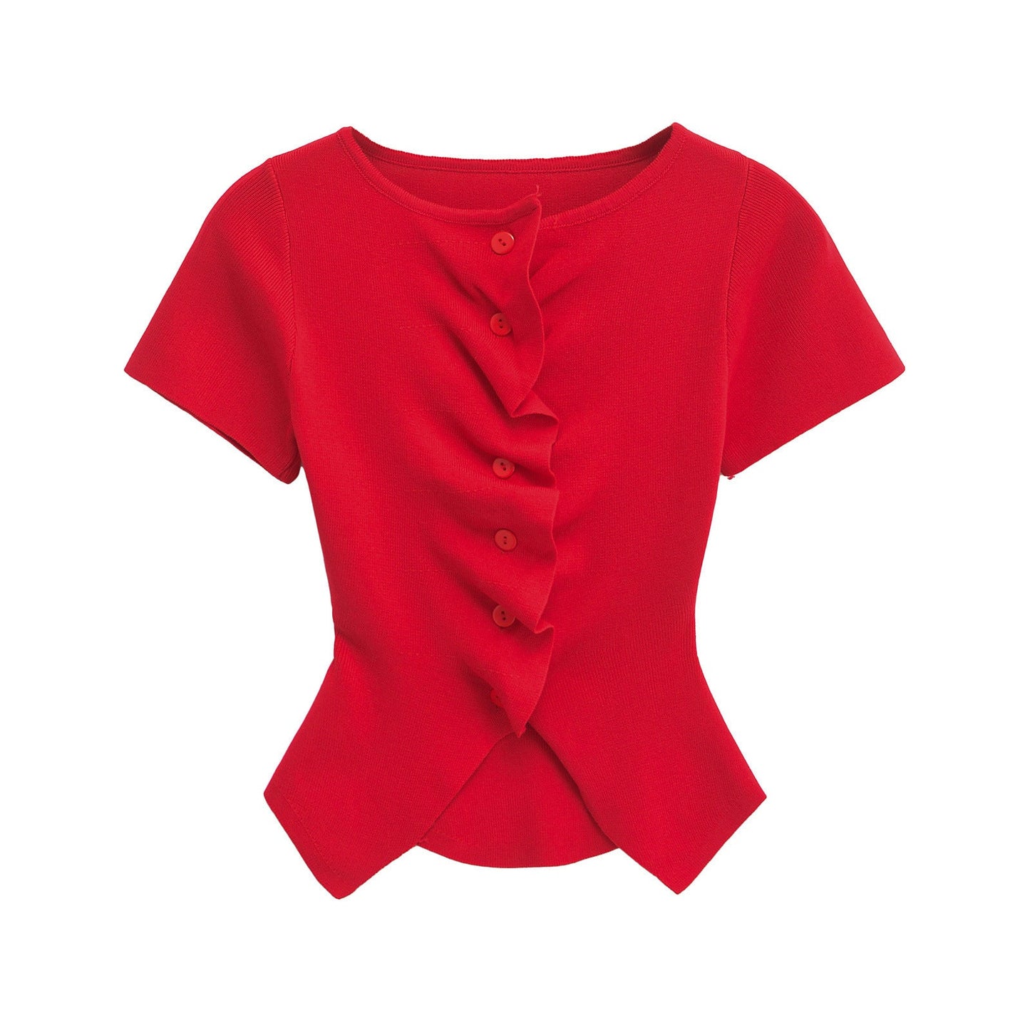 Berg-feldt Damen Peplum Bluse mit Rüschen und Knöpfen