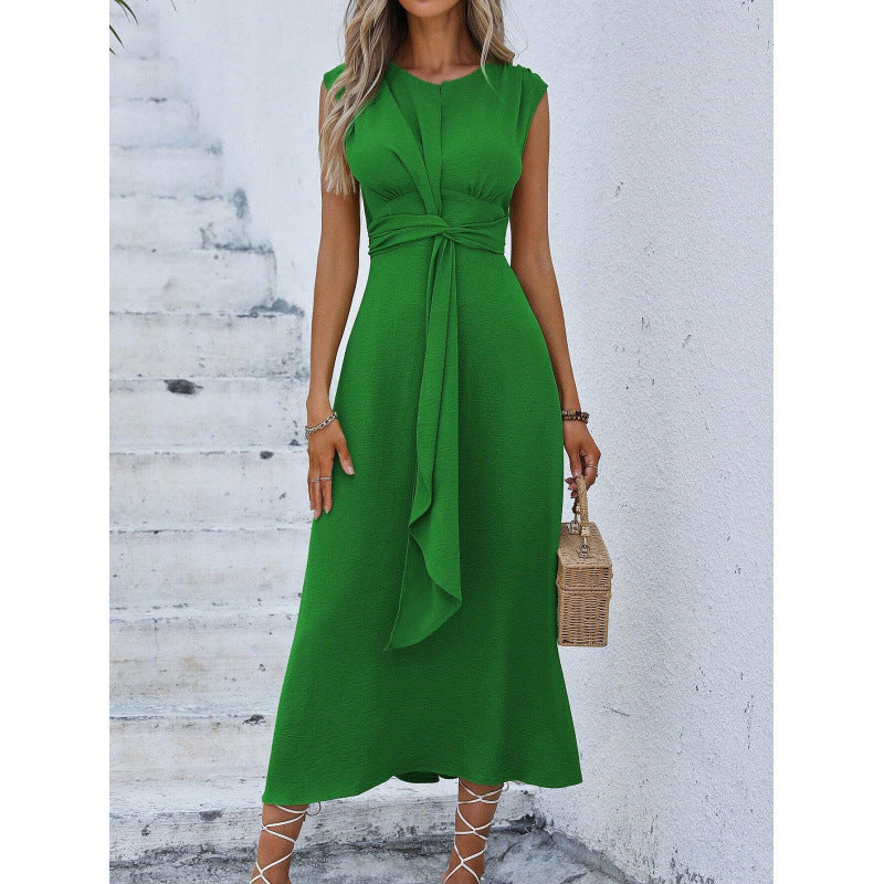 Maxi-robe élégante sans manches pour femme avec détail noué de berg-feldt