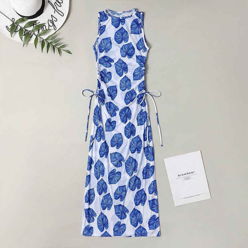 Robe longue à fleurs avec ceinture de berg-feldt