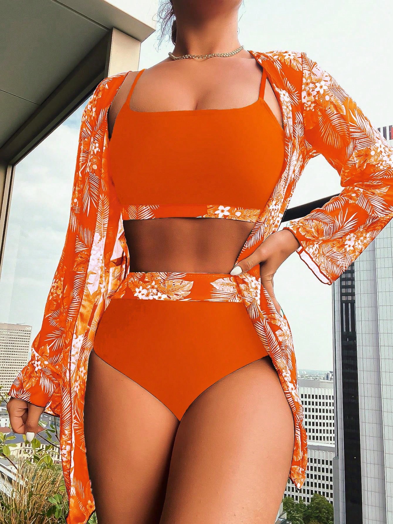 Bikiniset mit luftigem Blütenkimono von berg-feldt für Damen