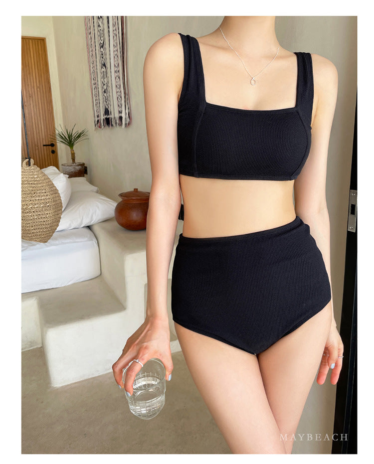 Ensemble haut court côtelé et slip de bikini taille haute Berg-Feldt pour femmes