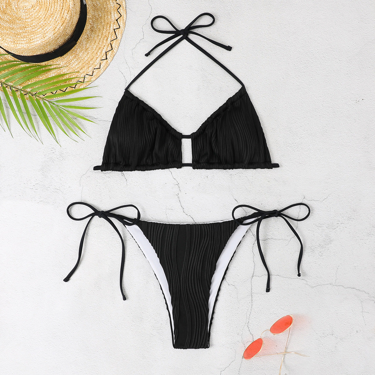 Ensemble de bikini pour femme avec design plissé élégant et bretelles réglables de berg-feldt