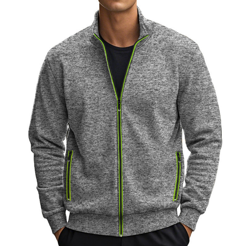Herren Fleecejacke mit modernem Stehkragen und praktischen Taschen Berg-Feldt