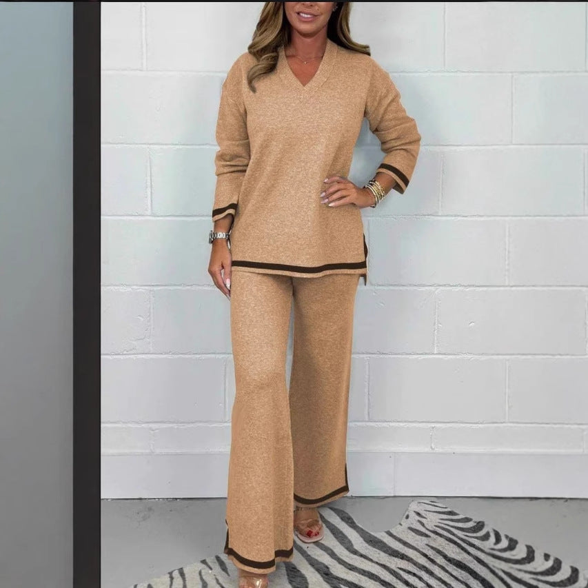 Ensemble tricoté décontracté pour femme, coupe ample, élégants contrastes Berg-Feldt