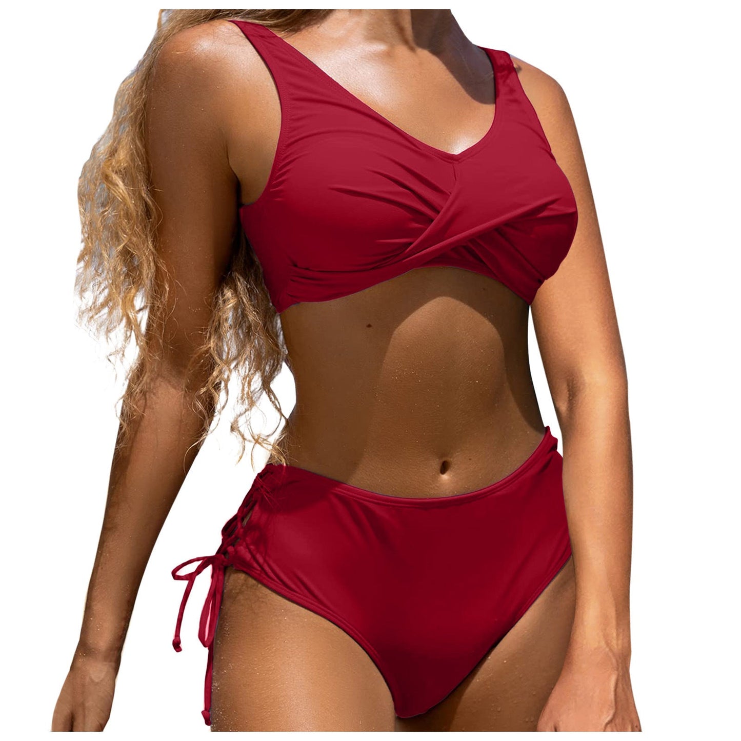 Ensemble de bikini Berg-Feldt pour femme, taille haute et torsadé