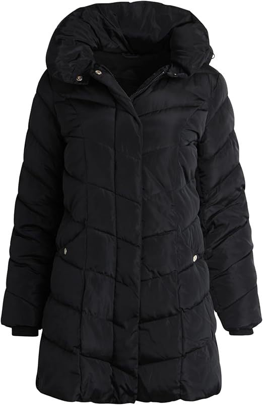Damen longline, quilted winter parka with high collar Berg-Feldt