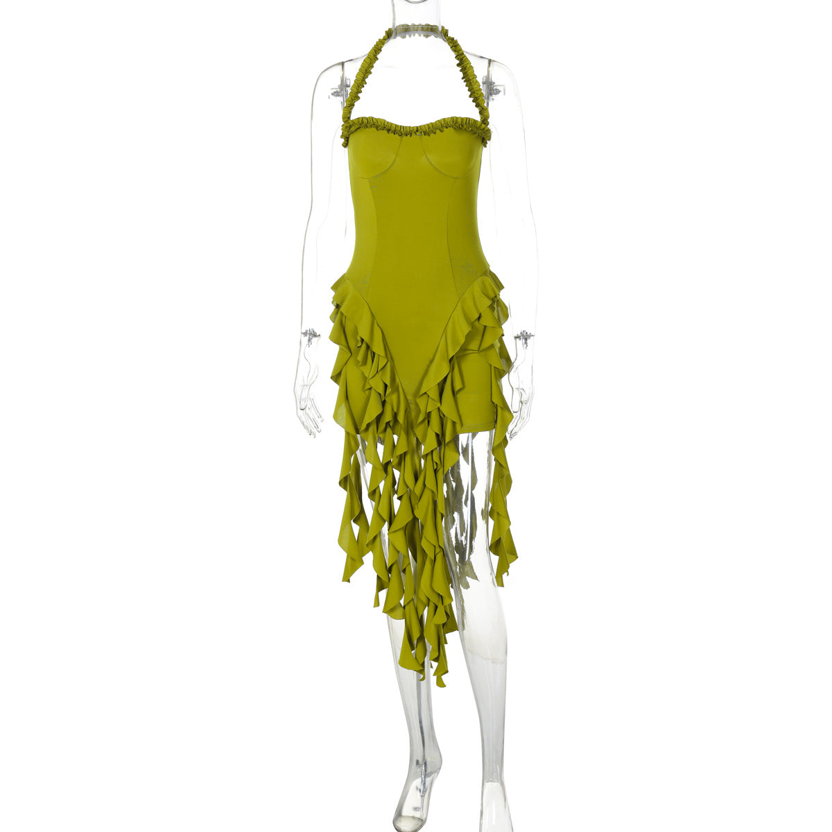 Robe courte pour femme à volants et coupe épaules dénudées de berg-feldt