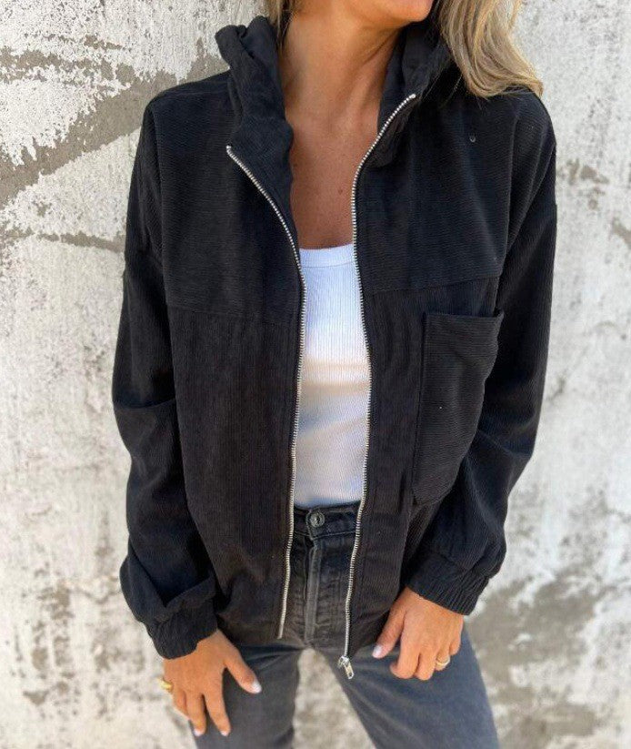 Veste décontractée en velours côtelé pour femme avec poches pratiques et fermeture éclair élégante Berg-Feldt