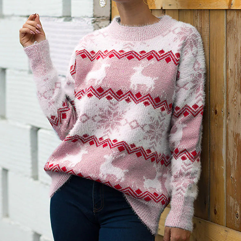Pull de Noël confortable pour femme avec motif de renne festif Berg-Feldt