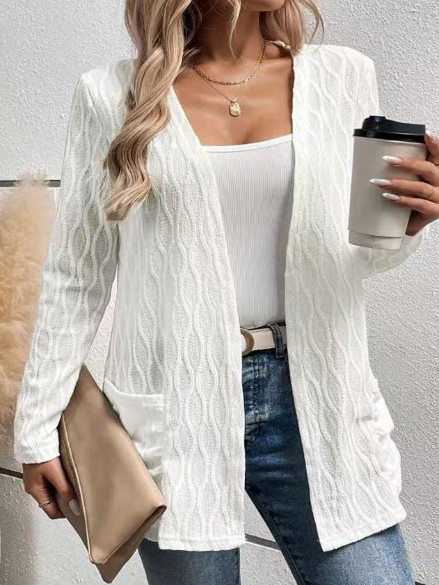 Strukturierte Damen Strickjacke mit Taschen von berg-feldt