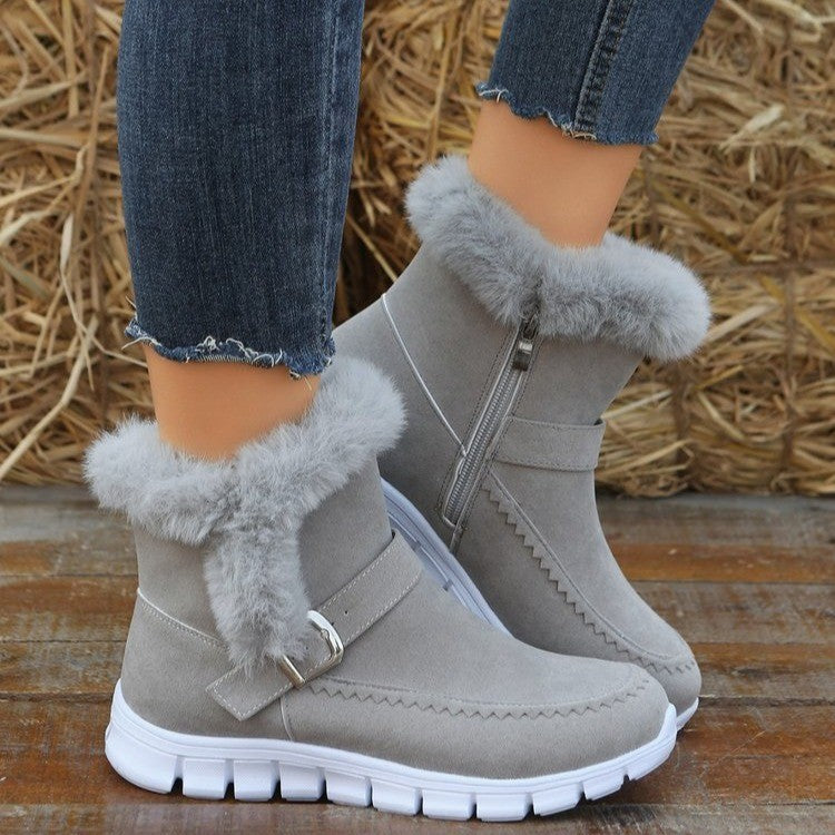 Damenstiefel doublés pour l'hiver avec fermeture éclair confortable et boucle décorative Berg-Feldt