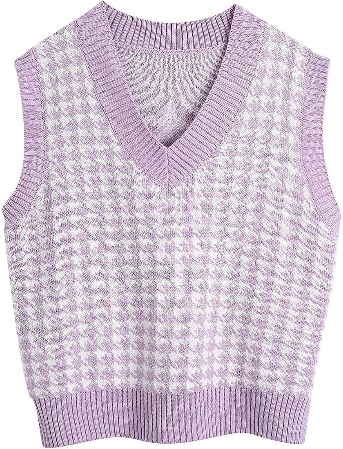 Gilet tricoté sans manches pour femme avec motif pied-de-poule moderne Berg-Feldt