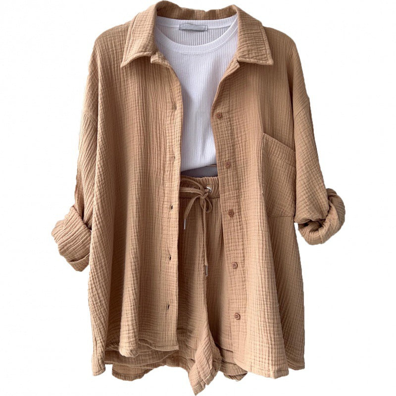 Ensemble décontracté pour femme : veste chemise à manches courtes et short de berg-feldt
