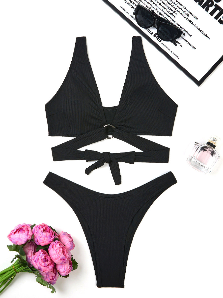 Ensemble de bikini pour femme Berg-feldt avec détails côtelés et découpes