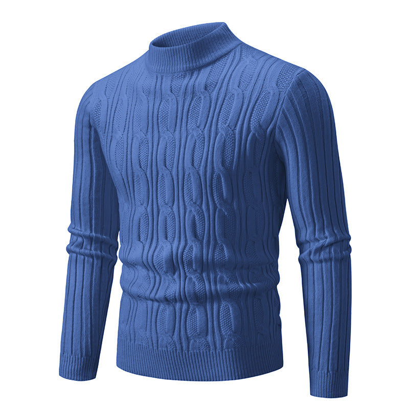 Chandail à col roulé Herren, coupe confortable avec motif torsadé texturé, Berg-Feldt