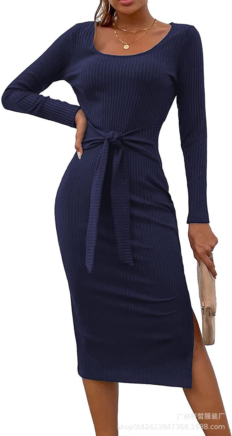 Robe midi femme Berg-feldt avec ceinture à la taille