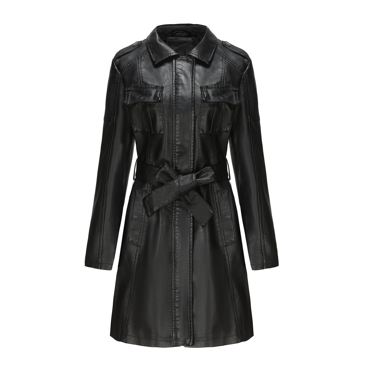Damen Trenchcoat stylischer aus hochwertigem Kunstleder Berg-Feldt
