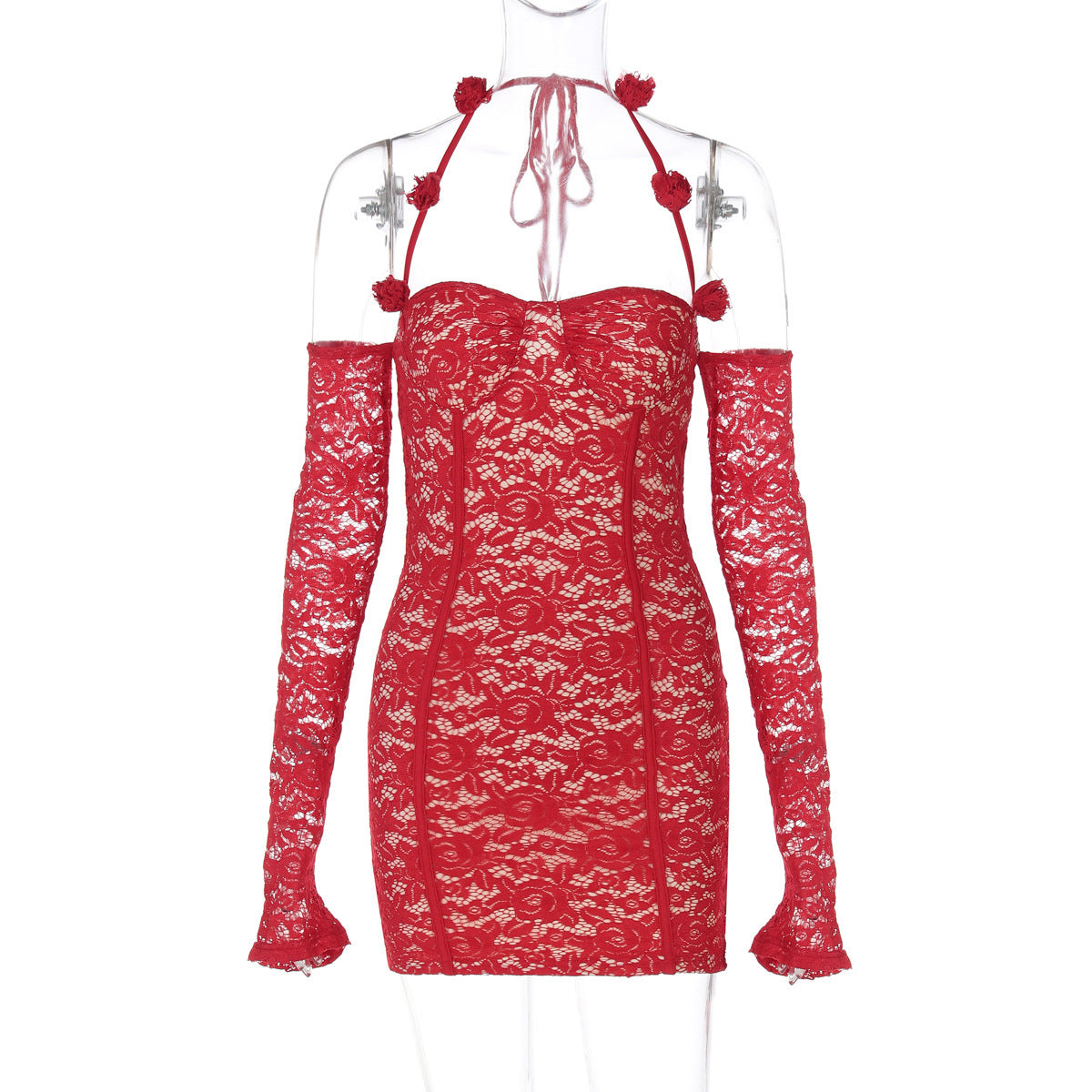 Berg-Feldt Robe pour femme à manches longues et détails raffinés