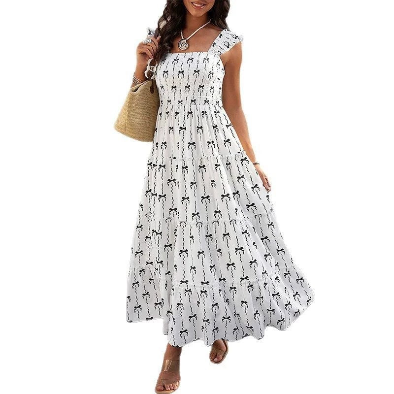 Maxikleid für Damen mit fließenden Schichten und quadratischem Ausschnitt von berg-feldt
