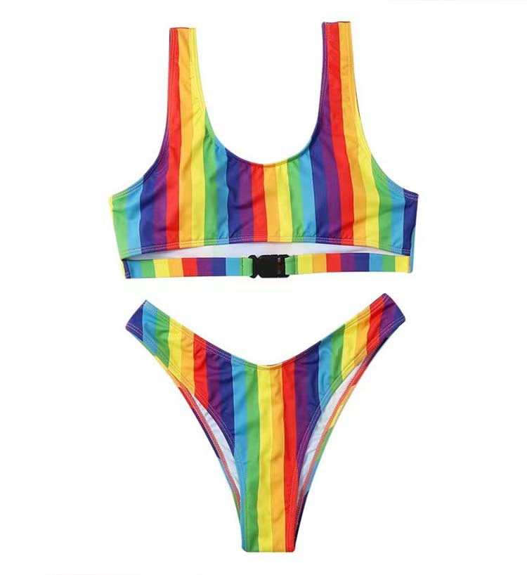 Ensemble de bikini Berg-Feldt pour femme, taille haute et rayé