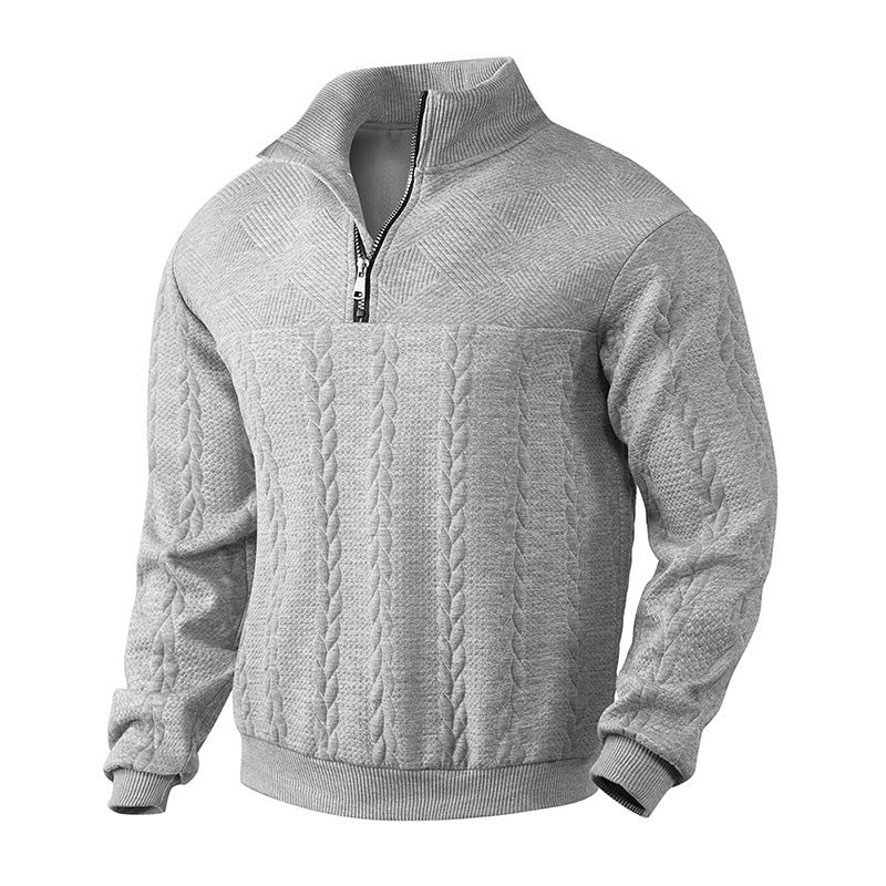 Herren Strickpullover mit modernem Stehkragen und praktischem Reißverschluss Berg-Feldt