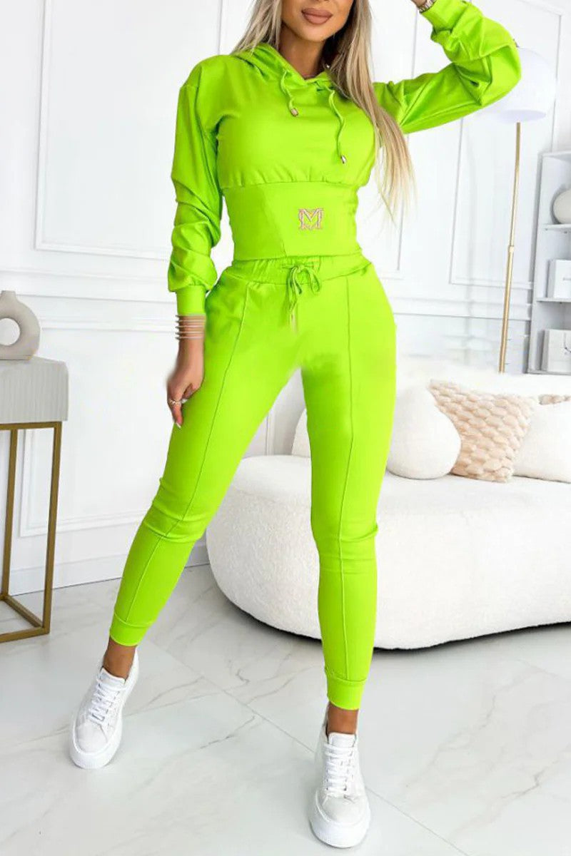 Damen Sportliches Jumpsuit-Set mit Kapuze und elastischem Bund Berg-Feldt