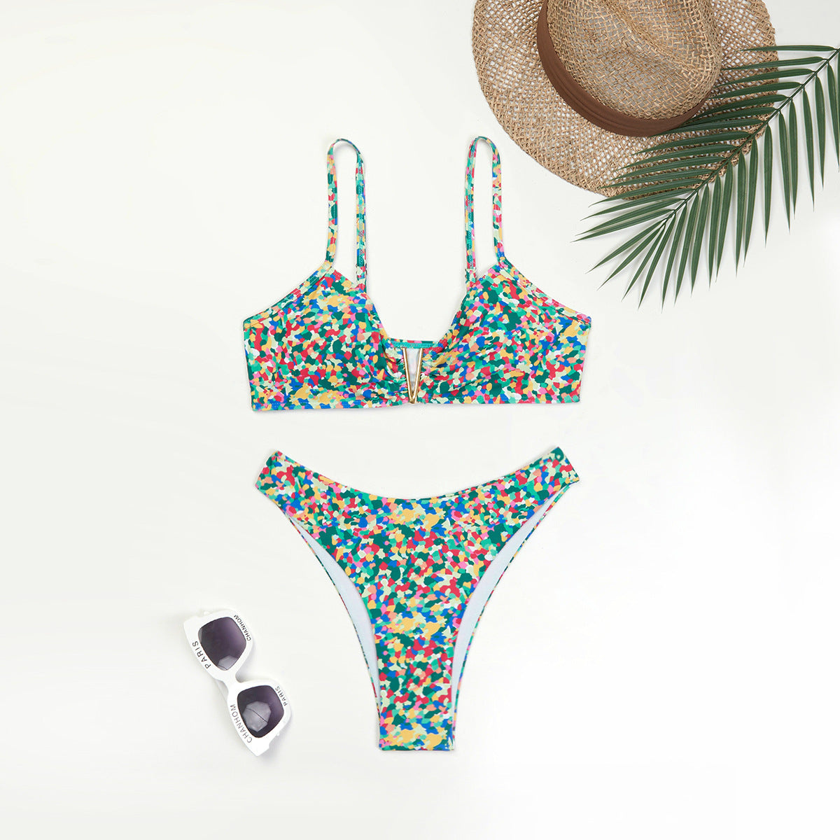 Bikini à motif multicolore et bretelles réglables de berg-feldt