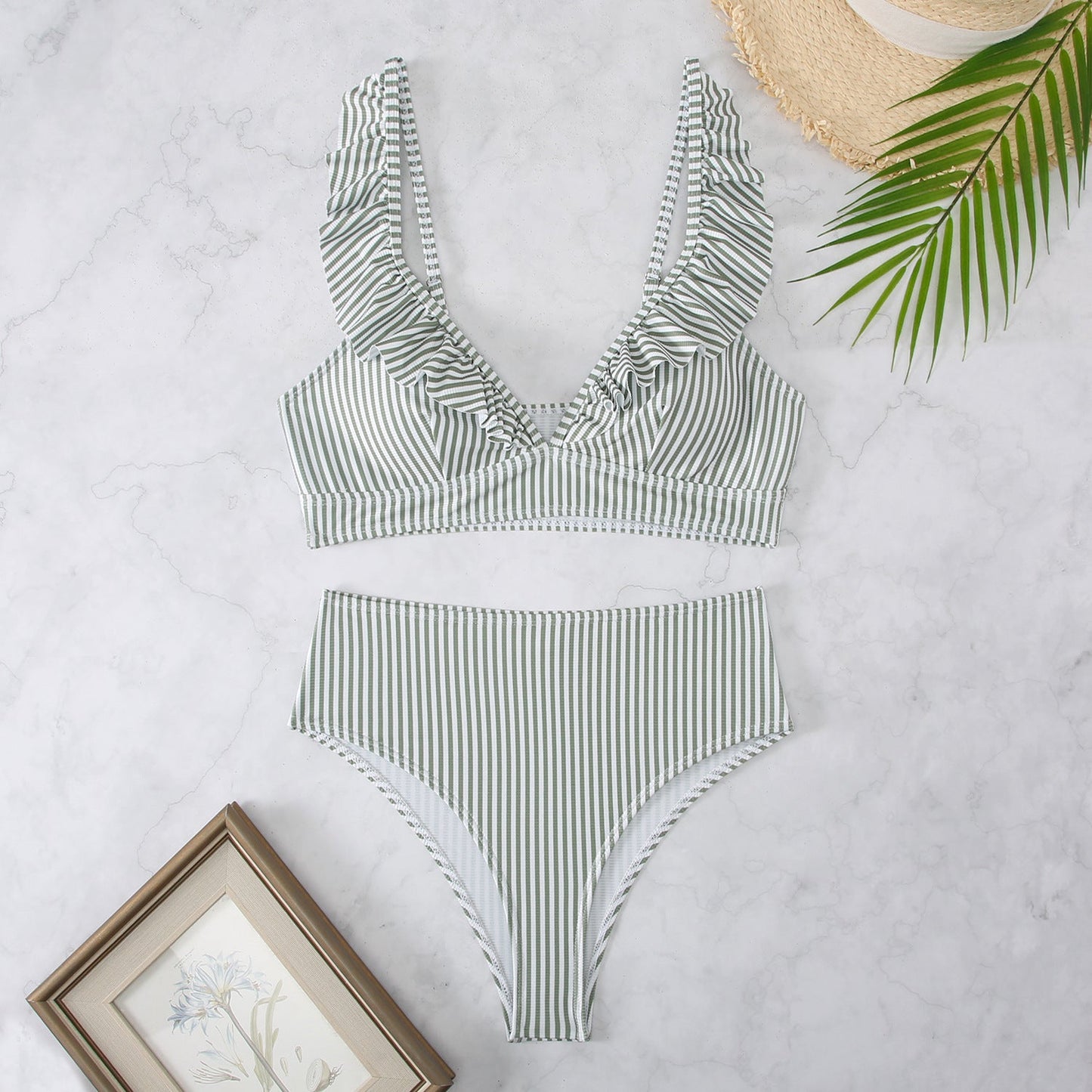 Ensemble de bikini taille haute à volants Berg-Feldt pour femme