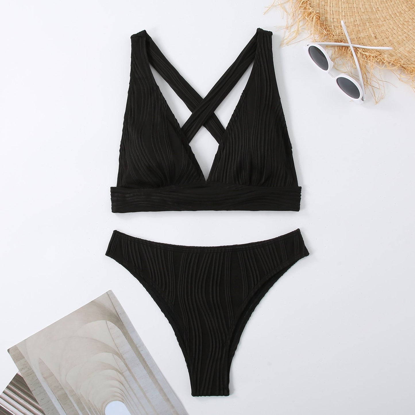 Ensemble bikini femme élégant avec dos tendance et détails plissés de berg-feldt