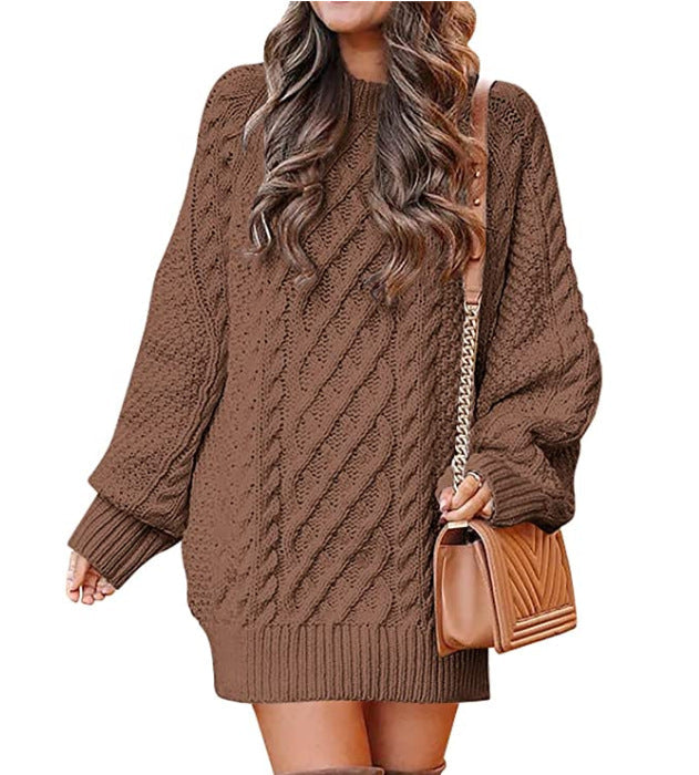 Damen Großer Strickpullover mit Zopfmuster und lässigem Schnitt Berg-Feldt