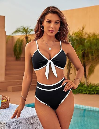 Berg-Feldt Ensemble de bikini pour femme, taille haute, découpes (1750840290)