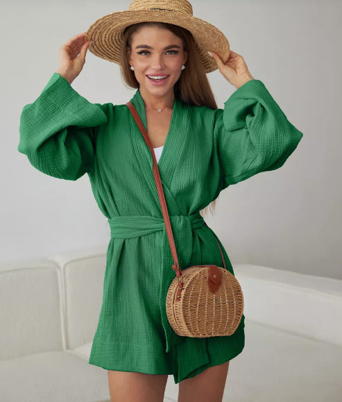 Veste kimono légère pour femme avec ceinture et manches 3/4 de berg-feldt