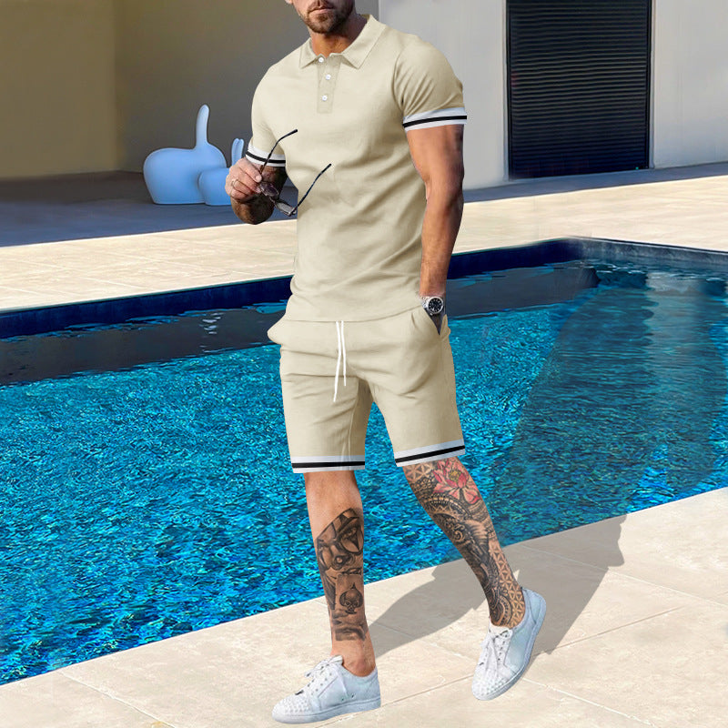 Herren Poloshirt und Shorts-Set mit sportlichen Akzenten Berg-Feldt