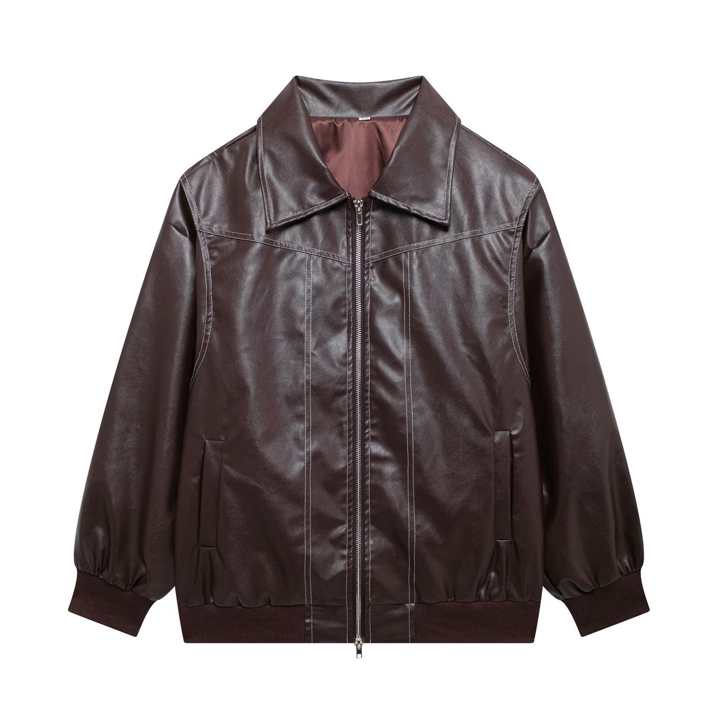 Blouson pour femme en similicuir coupe décontractée avec ourlet élastique Berg-Feldt
