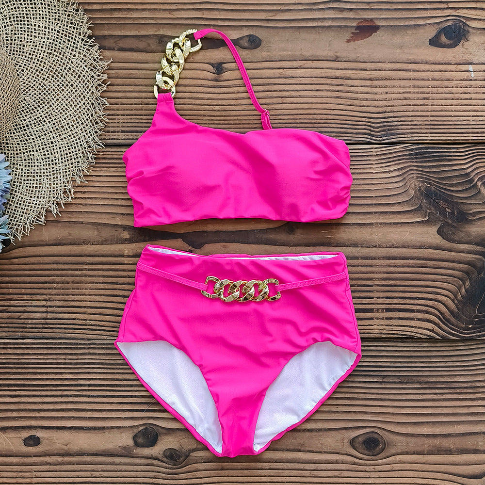 Ensemble de bikini pour femme avec détails dorés tendance et culotte taille haute de berg-feldt