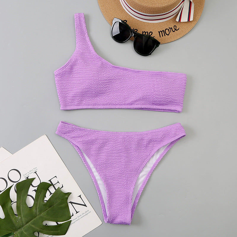 Ensemble bikini côtelé asymétrique Berg-Feldt pour femme