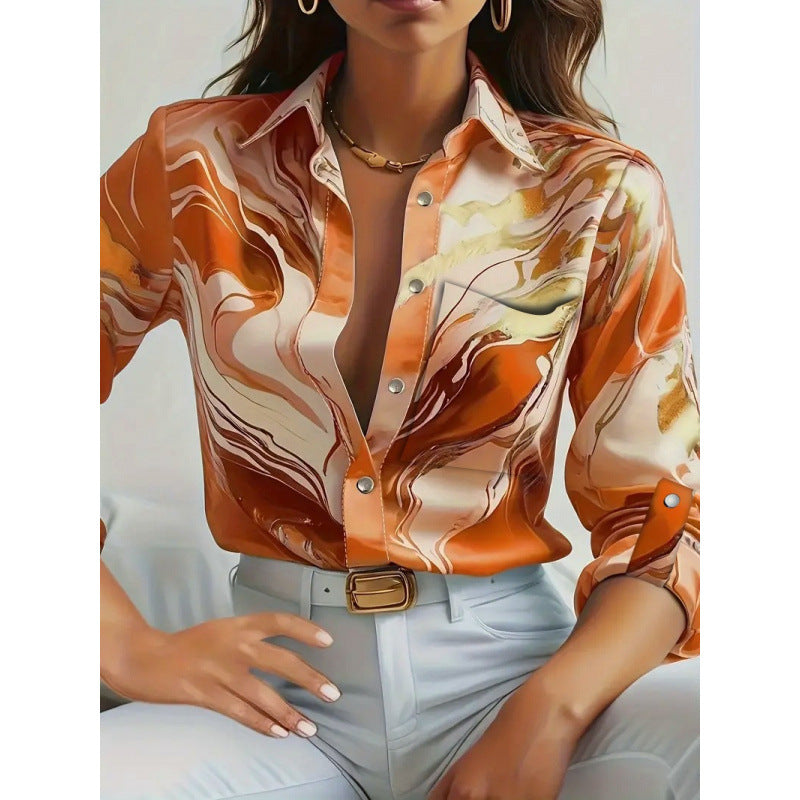 Chemise en satin élégante à motif nautique berg-feldt pour femme