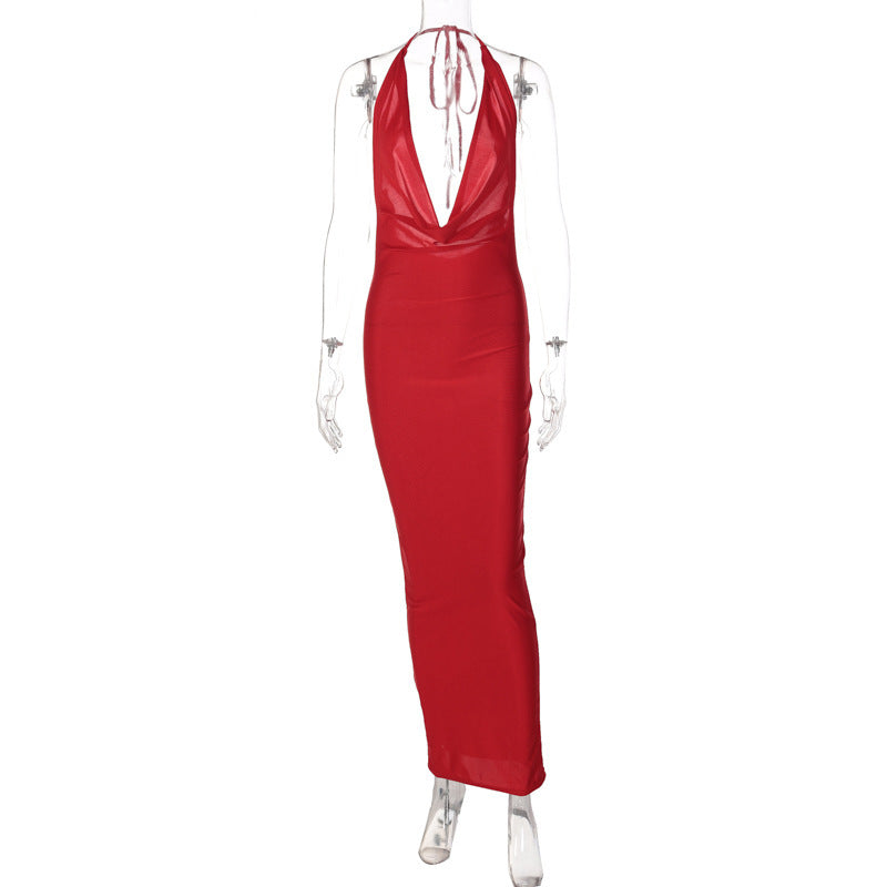 Elegantes Abendkleid für Damen mit tiefem V-Ausschnitt und Schleife von berg-feldt