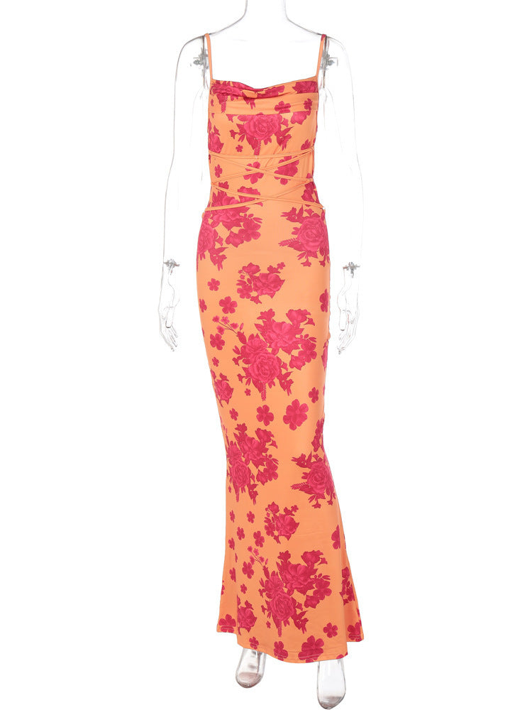 Elegantes Maxikleid mit langem Arm, Blumenmuster und fließendem Schnitt von berg-feldt
