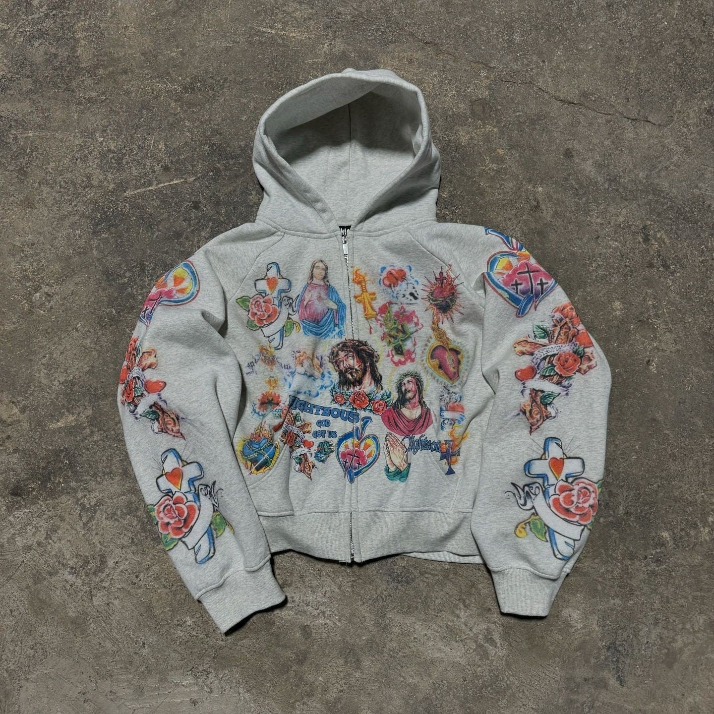 Veste à capuche zippée pour femme, motif artistique Montagne & Champ