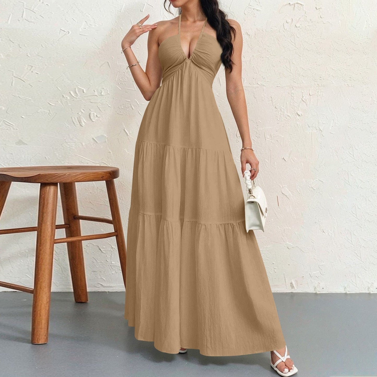 Robe longue fluide pour femme avec décolleté plongeant Berg-Feldt