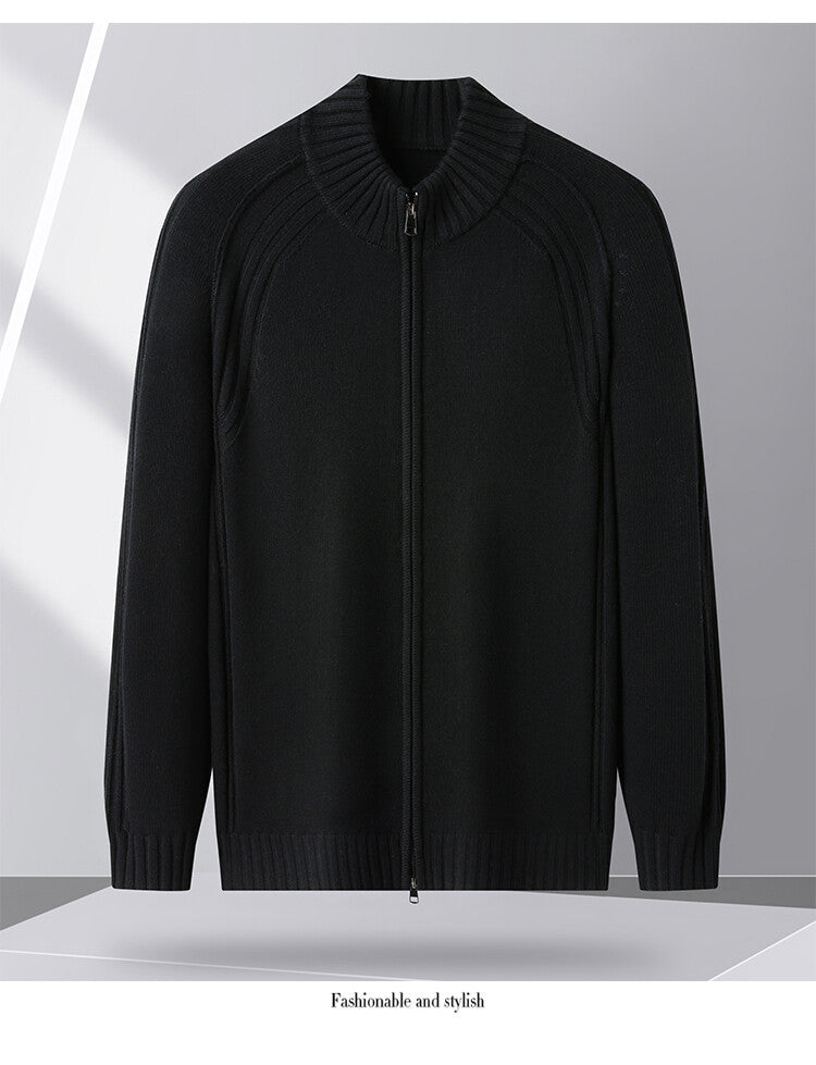 Herren Strickjacke mit Reißverschluss und hohen Kragen Berg-Feldt