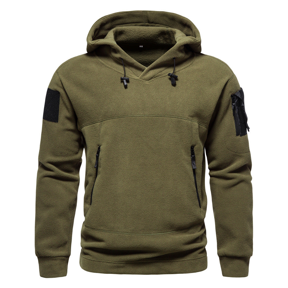 Herren moderne Fleece-Hoodie mit strategischen Reißverschlusstaschen Berg-Feldt