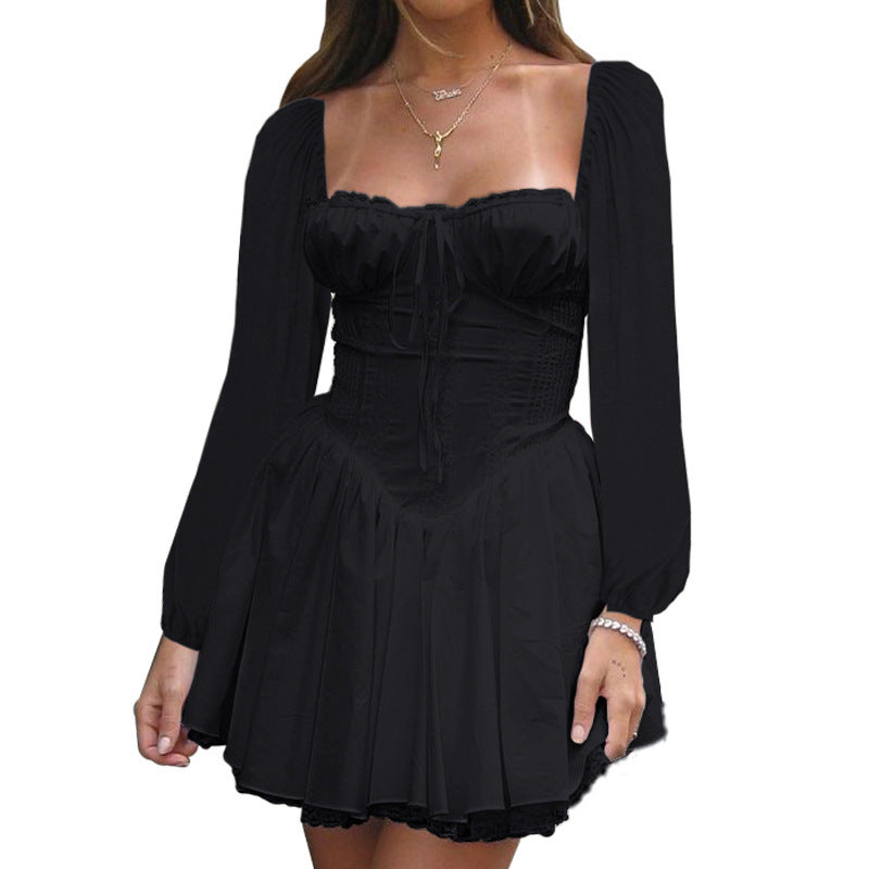 Mini-robe romantique à manches bouffantes Berg-Feldt pour femme