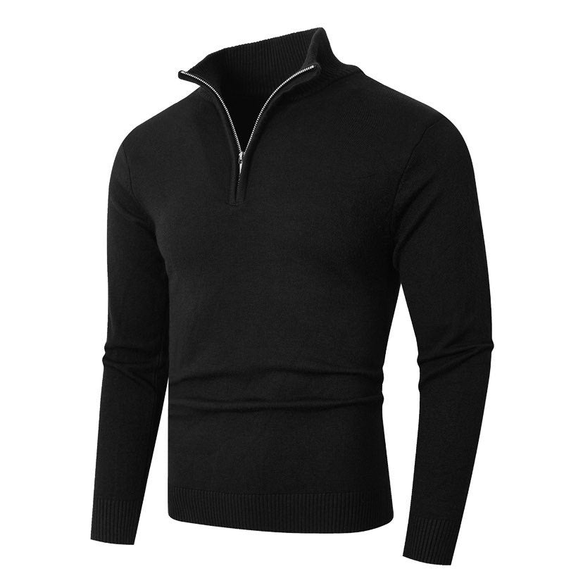 Herren Strickpullover mit modernem Stehkragen und hochwertigem Reißverschluss Berg-Feldt
