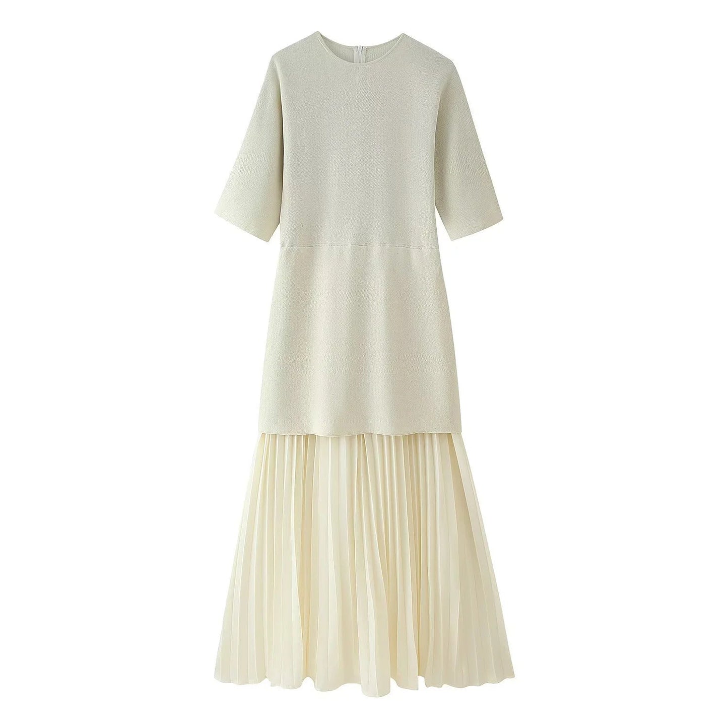 Maxikleid für Damen mit plissiertem Rock und strukturiertem Oberteil von berg-feldt