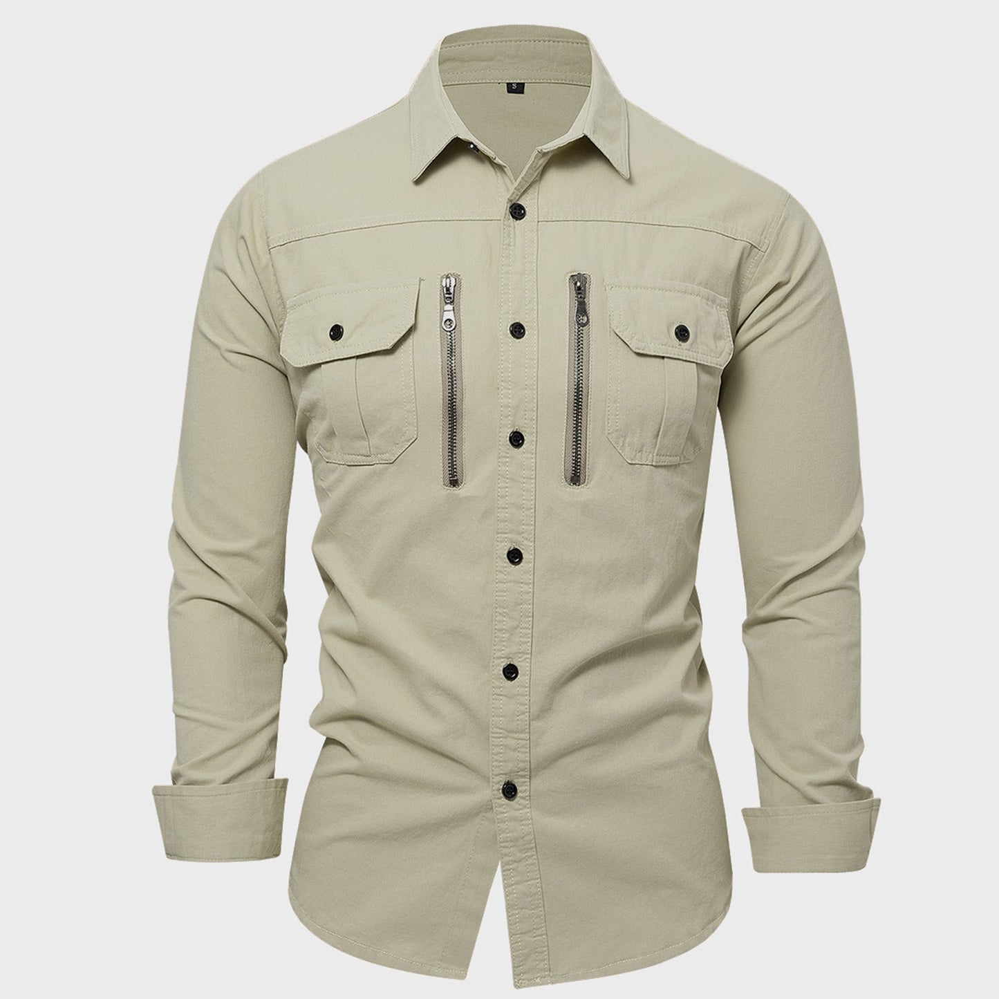 Chemise en coton pour homme avec fermeture éclair et poches poitrine Berg-Feldt